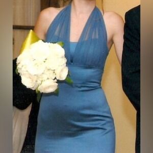 Jim Hjelm Y2K Vintage Teal‎ Strapless Convertible Prom Evening Gown 4 H
